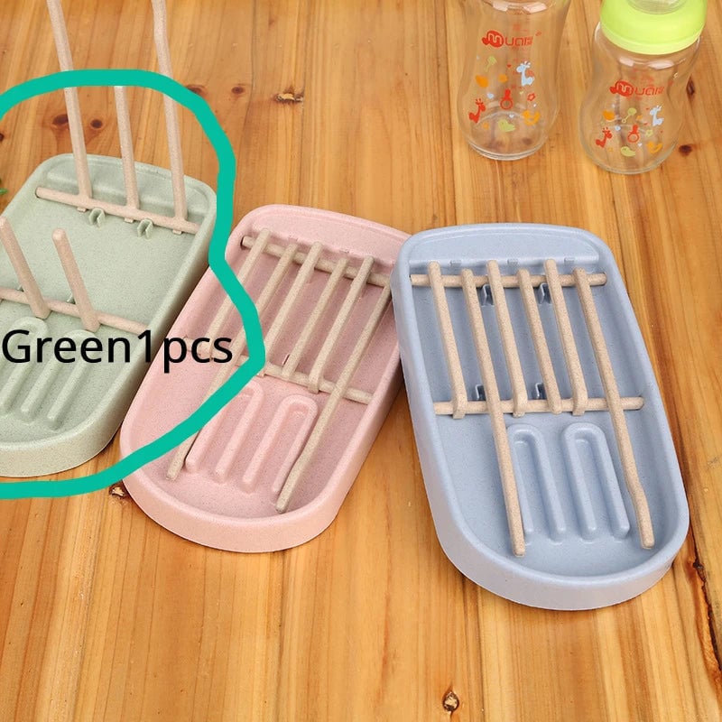 Wheat Straw Baby Bottle Drying Rack Feeding Cup Storage Holder