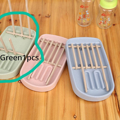 Wheat Straw Baby Bottle Drying Rack Feeding Cup Storage Holder