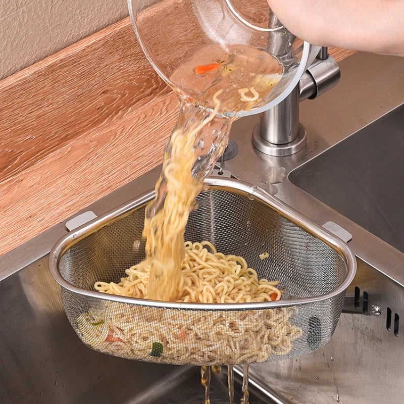 Stainless Steel Triangle Drain Basket Food Filter Kitchen Sink