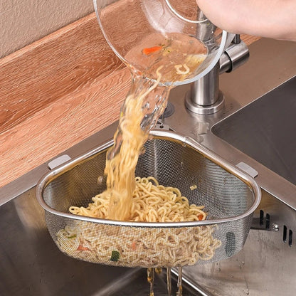 Stainless Steel Triangle Drain Basket Food Filter Kitchen Sink