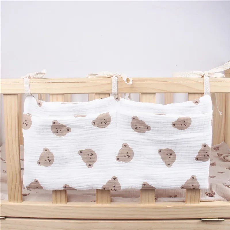 Multifunctional Crib Storage Organizer Baby Diaper Bag Bedside