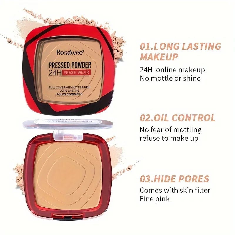 24H Matte Pressed Powder Foundation - Full Coverage Oil Control