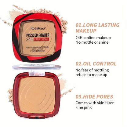 24H Matte Pressed Powder Foundation - Full Coverage Oil Control
