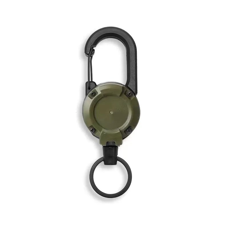 Heavy Duty Retractable Steel Wire Carabiner Key Reel - Spring Pull