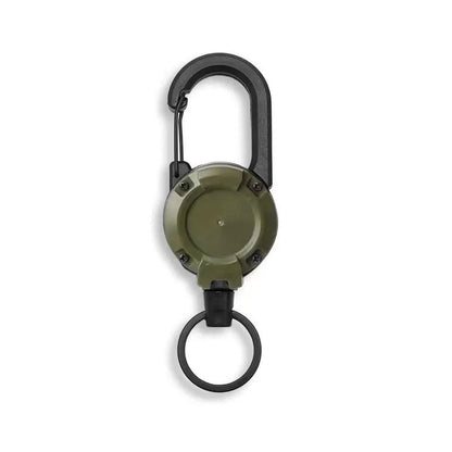 Heavy Duty Retractable Steel Wire Carabiner Key Reel - Spring Pull