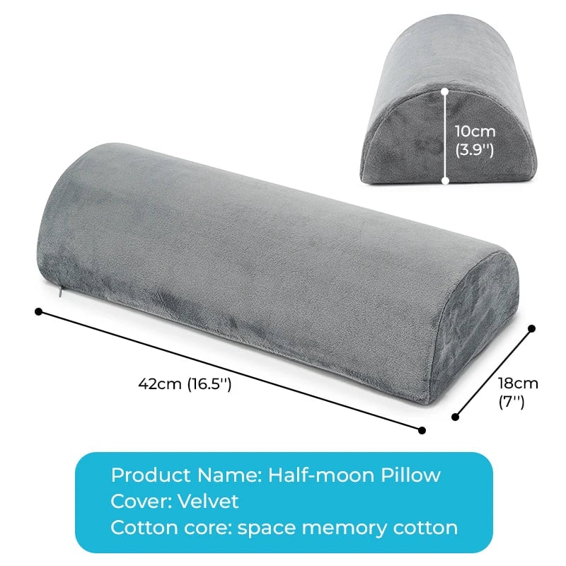 Half Moon Memory Foam Bolster Pillow - Legs Knees Lower Back Support