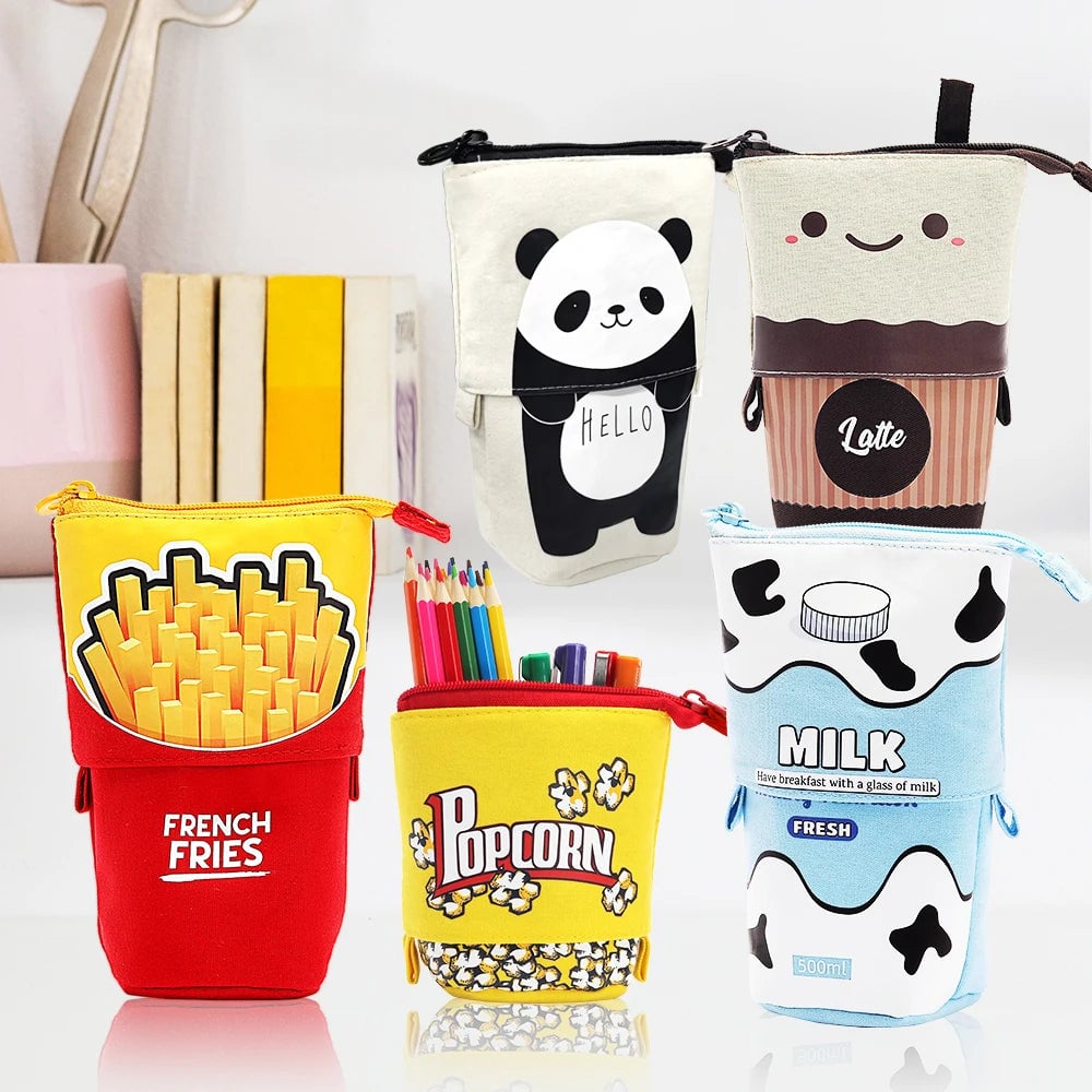 Telescopic Standing Pencil Case - Kawaii Spacious Portable Holder