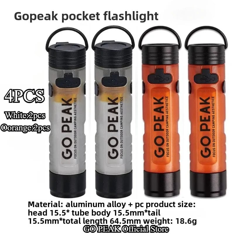 GOPEAK Mini LED Flashlight 5050 Pocket Keychain Clip Emergency Light