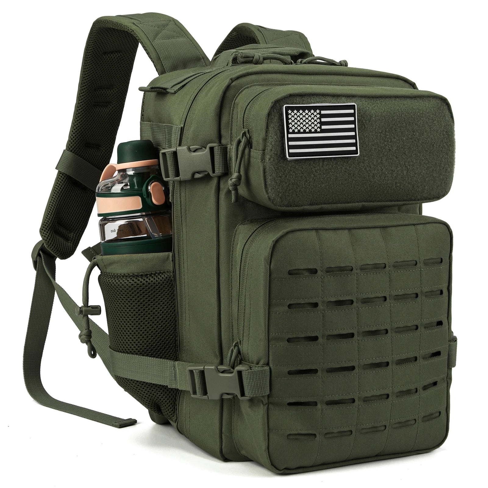25L MOLLE Tactical Backpack with Bottle Holder - EDC Hiking Gym