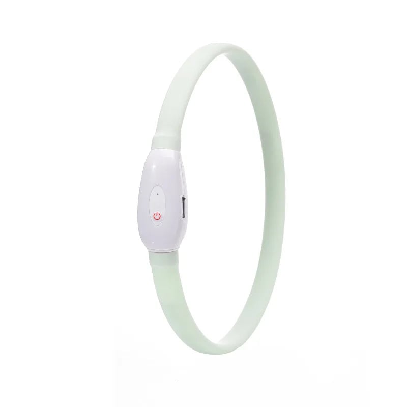 USB Rechargeable LED Dog Collar 9 Flashing Modes Soft Silicone