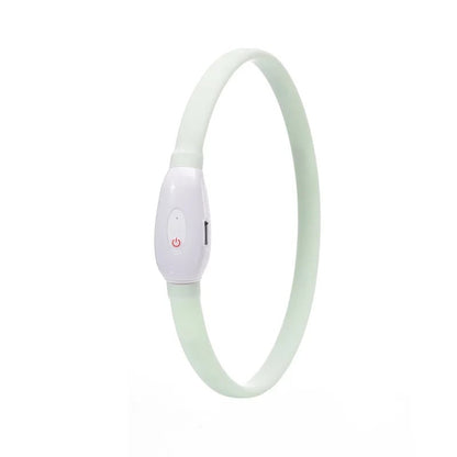 USB Rechargeable LED Dog Collar 9 Flashing Modes Soft Silicone