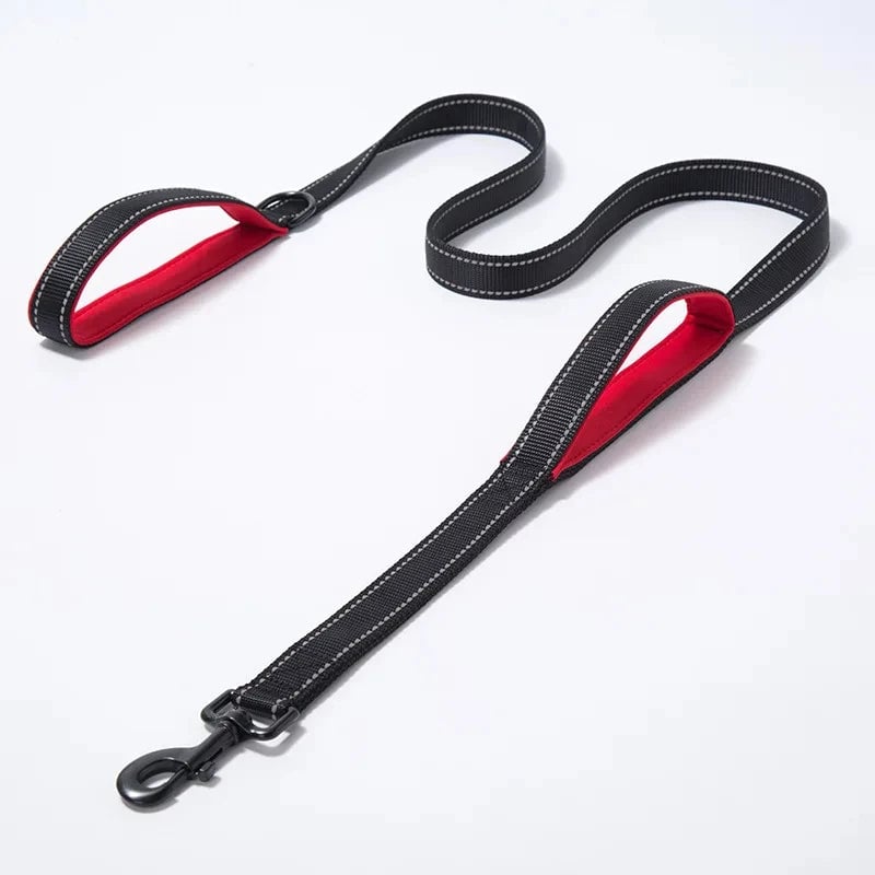 Heavy Duty Double Handle Chain Dog Leash - Training Control Lead