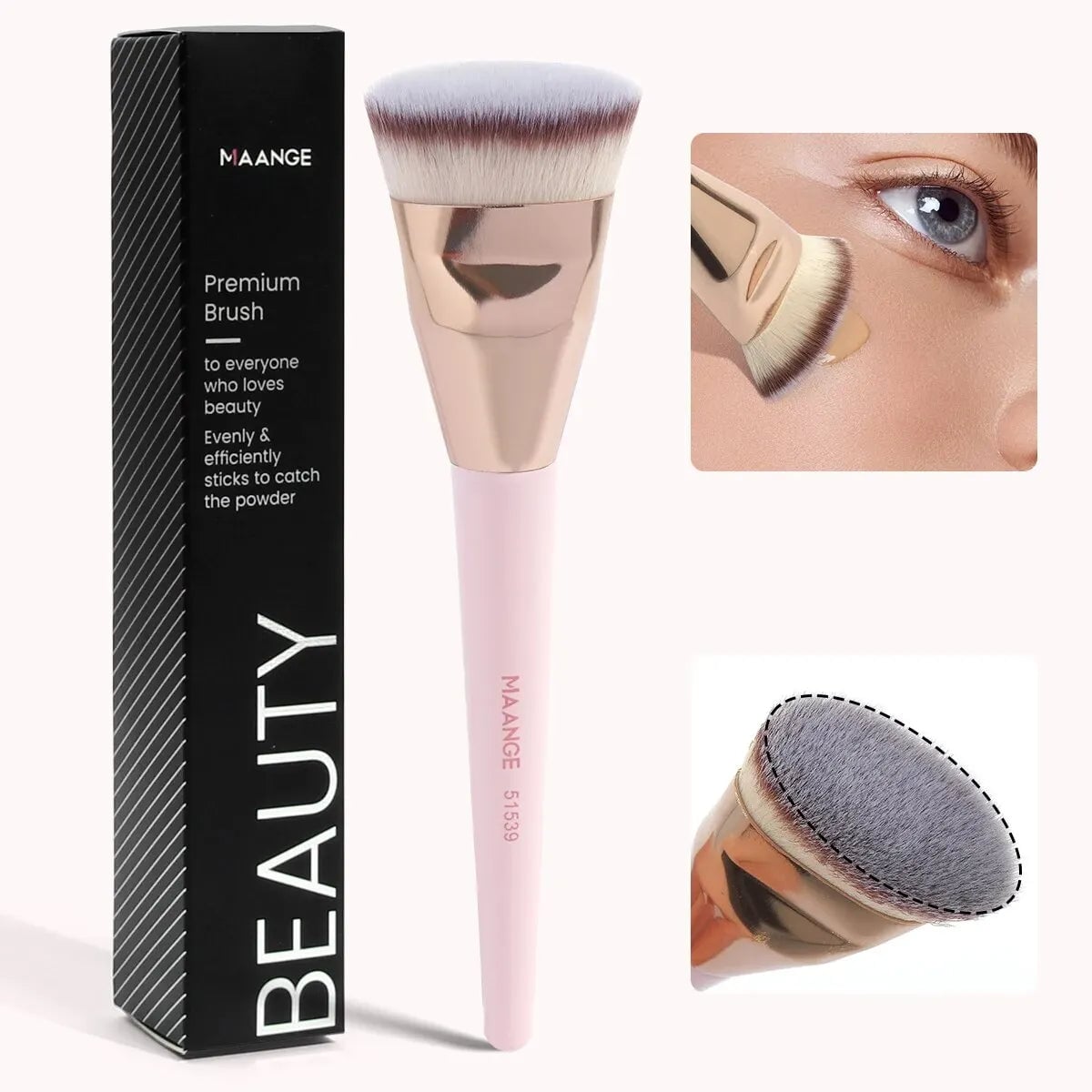 MAANGE Flat Foundation Brush - Professional Makeup Tool with Storage Box