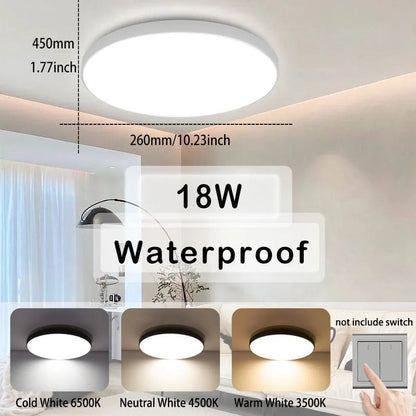 18W 30W 40W Waterproof LED Ceiling Light Round Bathroom Kitchen