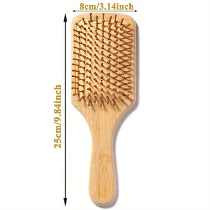 Natural Bamboo Paddle Comb Air Cushion Anti-Static Scalp Massage