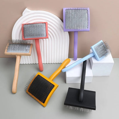 Professional Pet Deshedding Rake Long Handle Hair Remover Brush