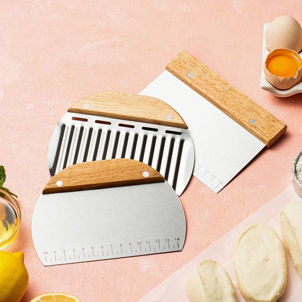 Stainless Steel Pastry Cutters Noodle Knife Cake Scraper Set