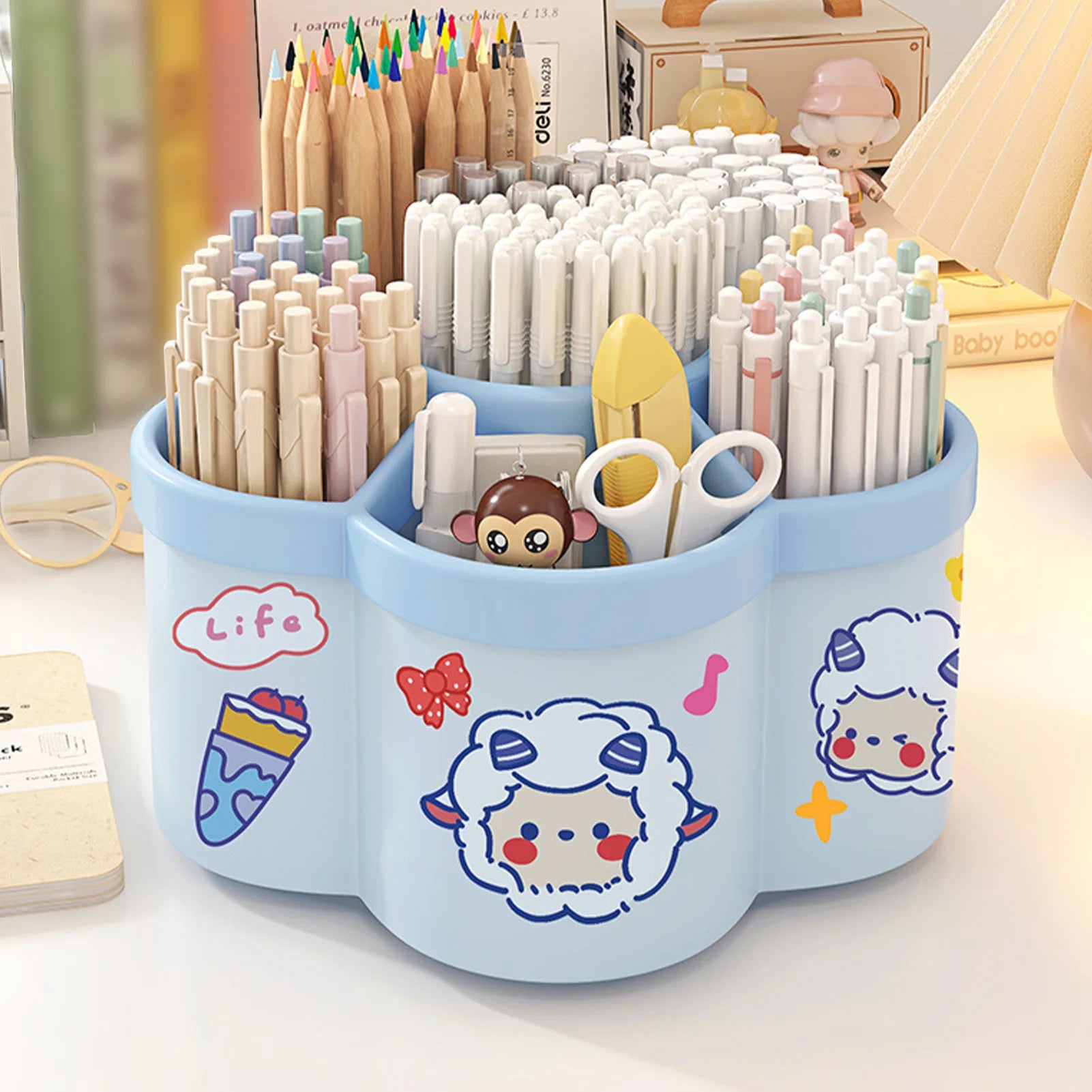 Rotating 360° Pen Holder Desk Organizer - Large Capacity Storage
