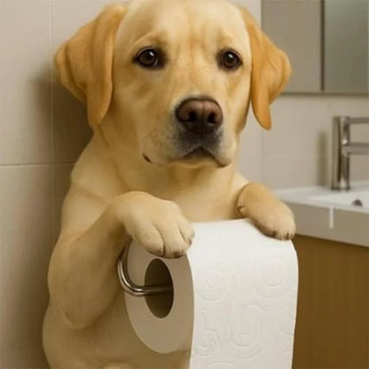 Resin Dog Tissue Holder - Toilet Paper Dispenser Bathroom Decor
