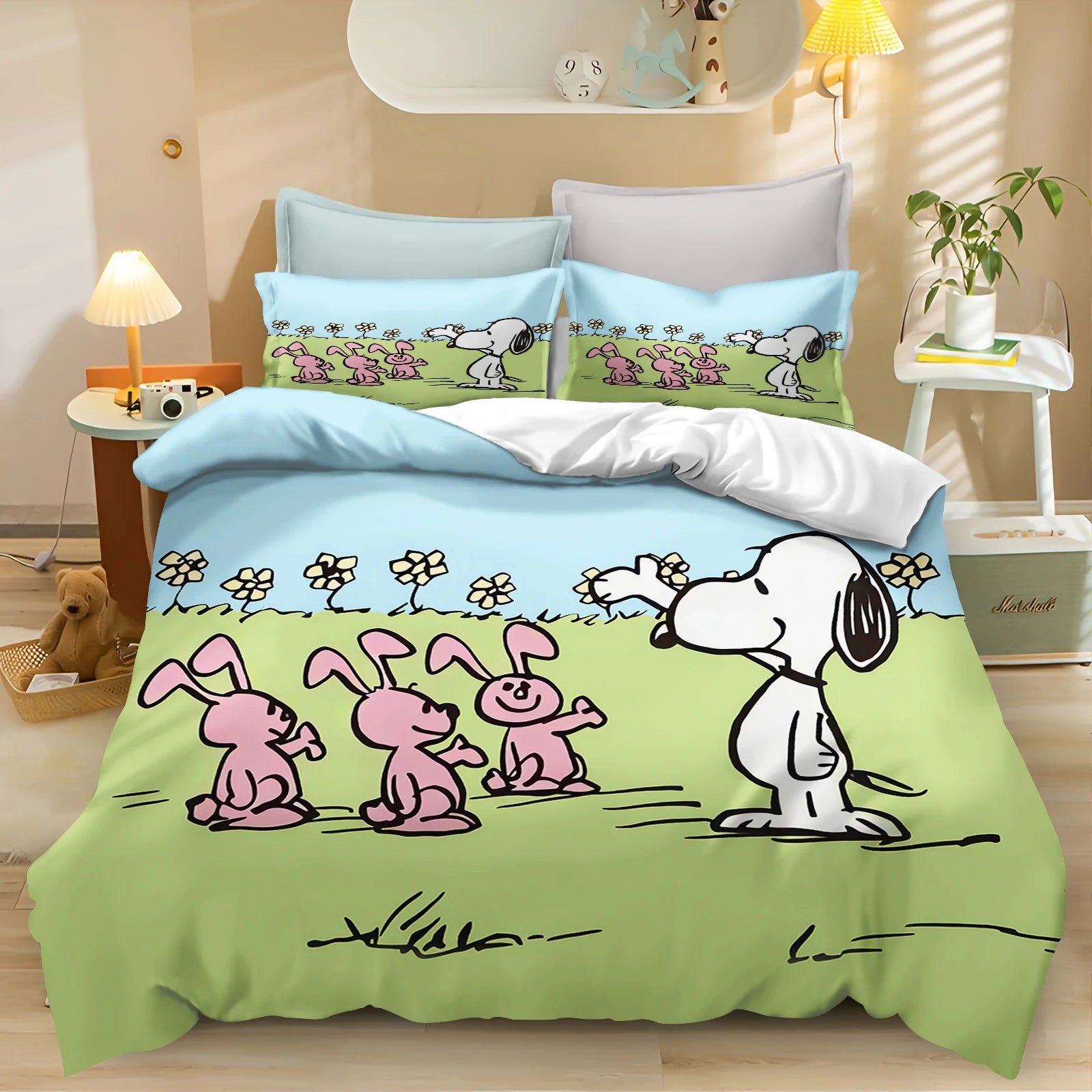 Snoopy Peanuts 3D King Size Duvet Cover Comforter Bedding Set