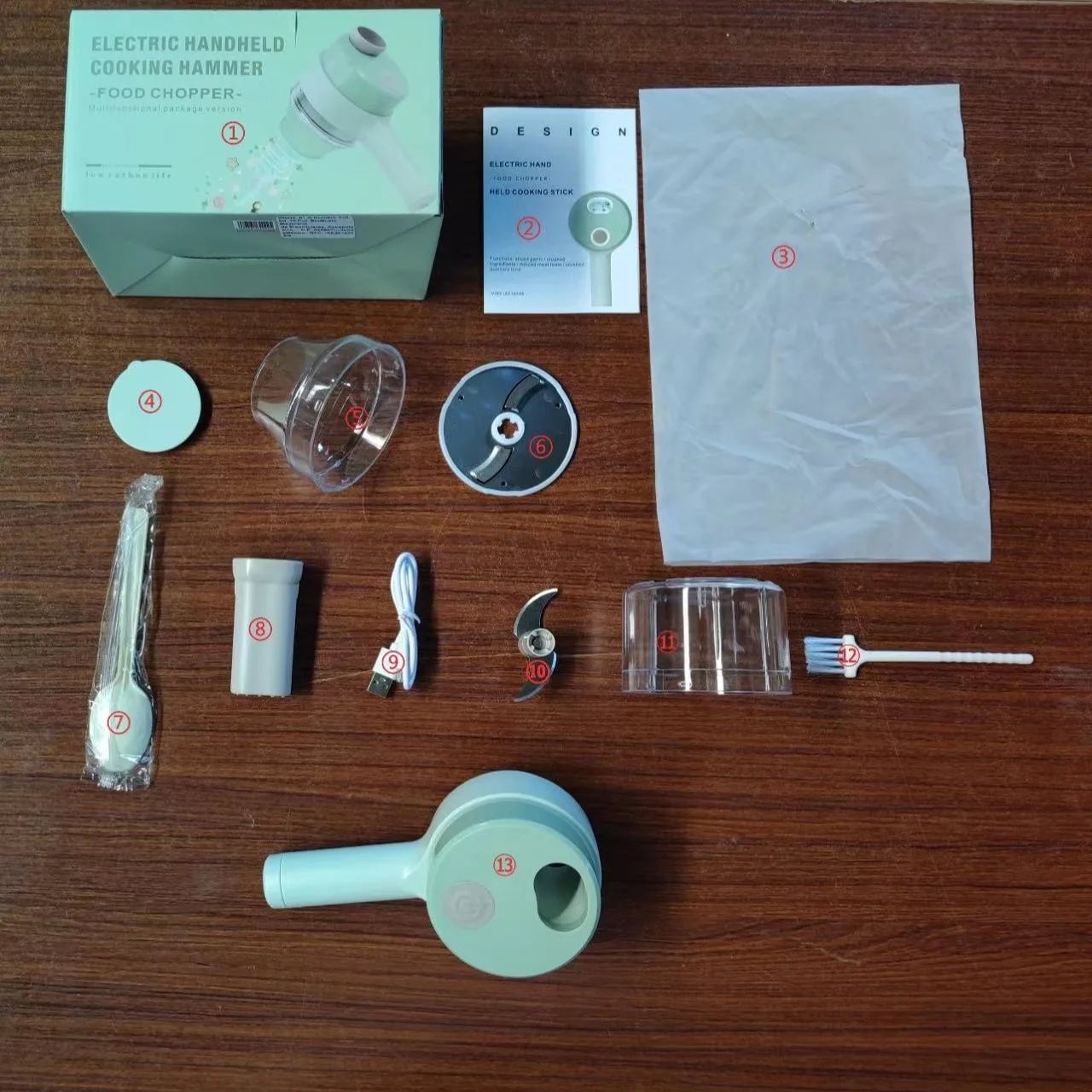 4-in-1 Electric Food Processor - Vegetable Cutter Garlic Masher