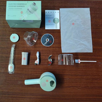 4-in-1 Electric Food Processor - Vegetable Cutter Garlic Masher