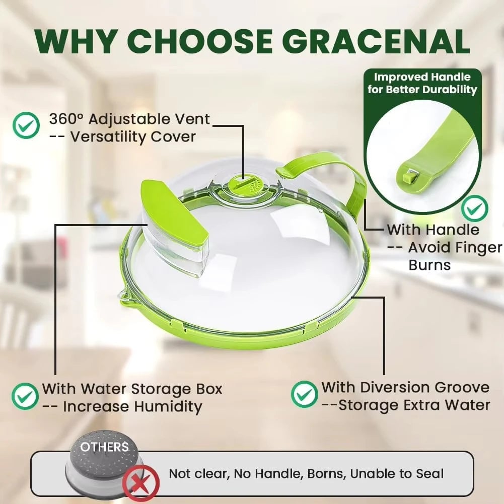 Heat Resistant Transparent Microwave Splash Cover Food Steam Guard
