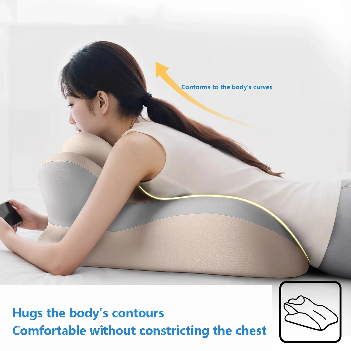 Memory Foam Ergonomic Wedge Pillow Neck Support Leg Rest Multi-Use