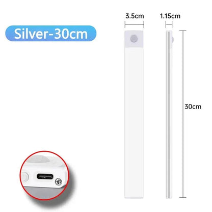 USB Rechargeable LED Cabinet Light Wireless Motion Sensor Magnetic