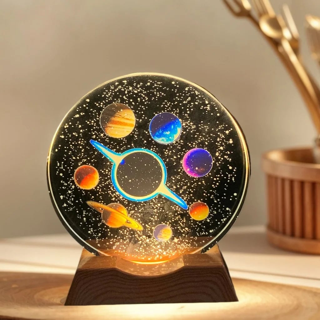 Galaxy Crystal LED Strip Night Light Glass Base Display Lamp