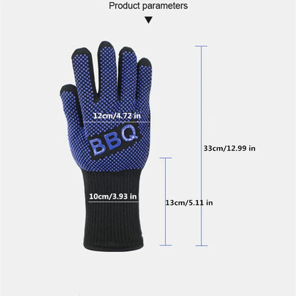 800°F Heat Resistant Oven Gloves - Fireproof BBQ Baking Mitts