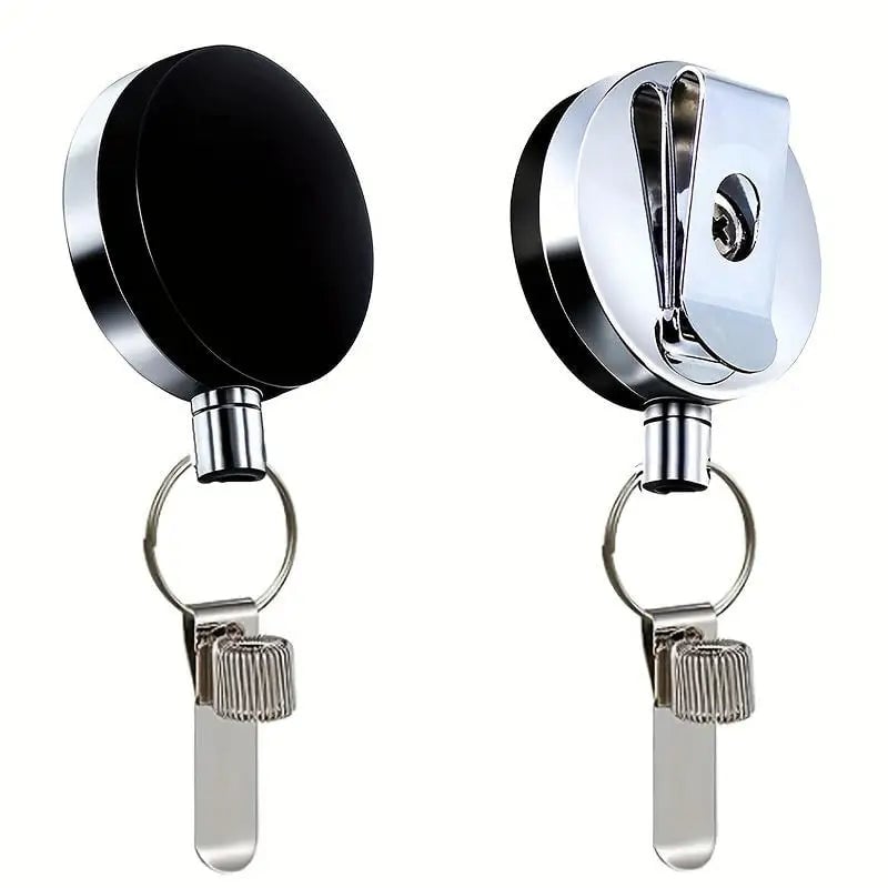 Retractable Steel Wire Pen Holder Anti-Loss Metal Clip Case 1-2pcs