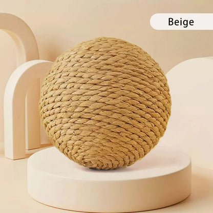 10CM Interactive Sisal Cat Scratching Ball - Teeth Cleaning Sound Toy