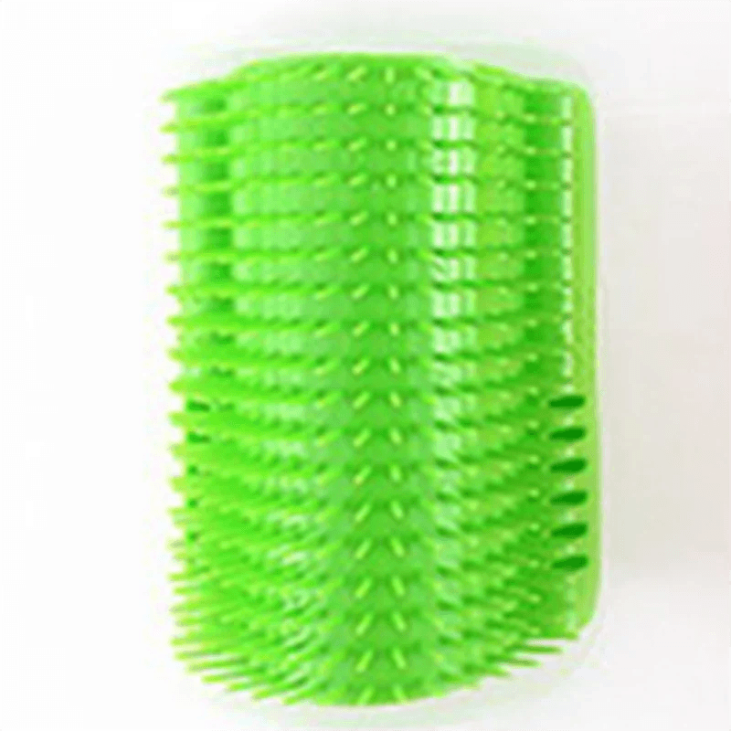 Cat Corner Scratcher Brush Massager - Self-Grooming Pet Scrubber