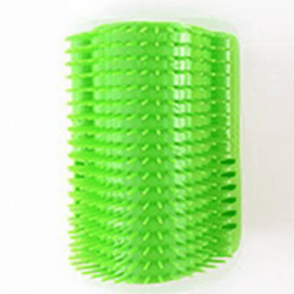 Cat Corner Scratcher Brush Massager - Self-Grooming Pet Scrubber
