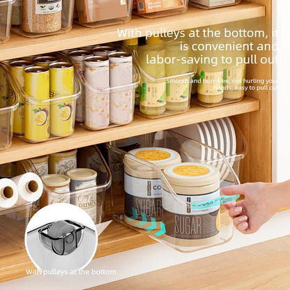 Pull Out Clear Cabinet Organizer with Roll Wheels - Under Sink Bin