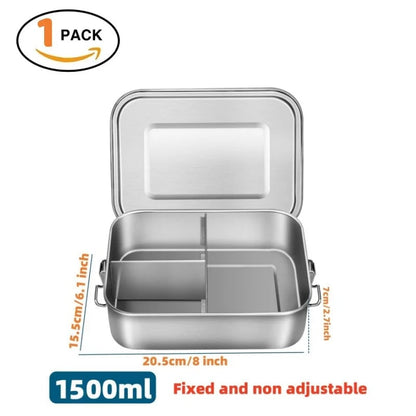 304 Stainless Steel Bento Lunch Box - Airtight BPA-Free Adult