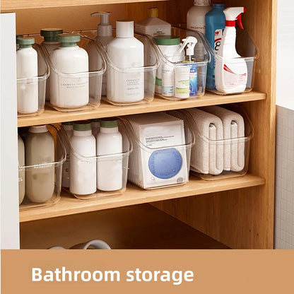 Pull Out Clear Cabinet Organizer with Roll Wheels - Under Sink Bin