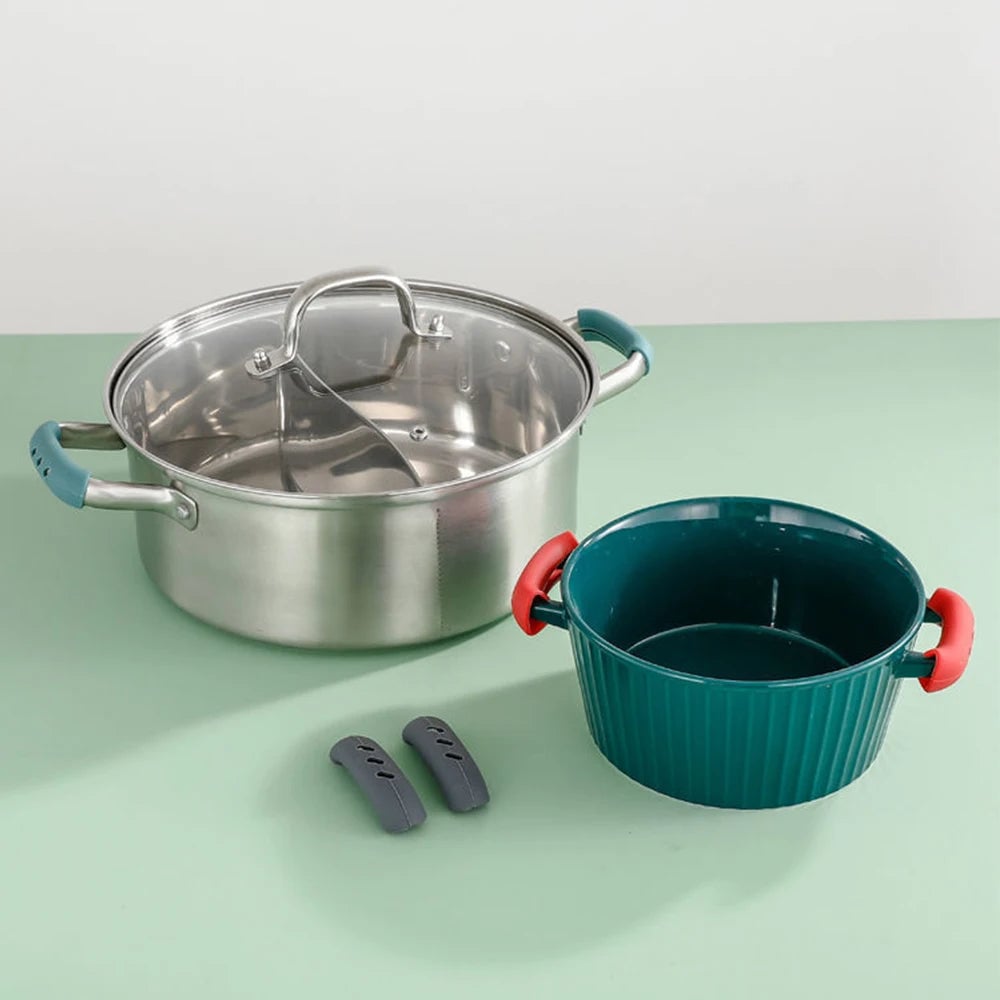 2Pcs Silicone Pan Handle Covers Heat Resistant Kitchen Grip Sleeves