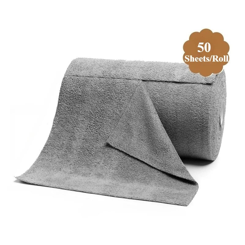 50pk Reusable Microfiber Cleaning Cloths - Super Absorbent Dish Towels