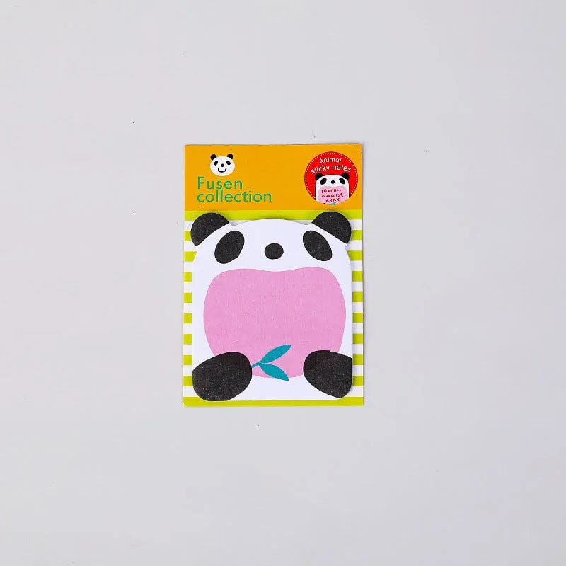 8 Piece Animal Sticky Notes Set - Panda Cat Memo Pads Stationery