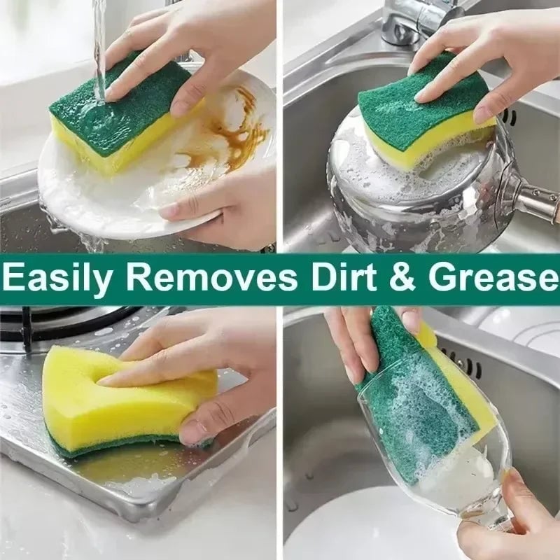 Kitchen Dishwashing Sponge Set - Soft Absorbent Scouring Pads