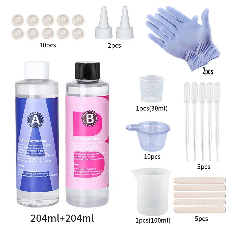 1:1 Crystal Clear Epoxy Resin Kit - High Gloss Bubble-Free Coating
