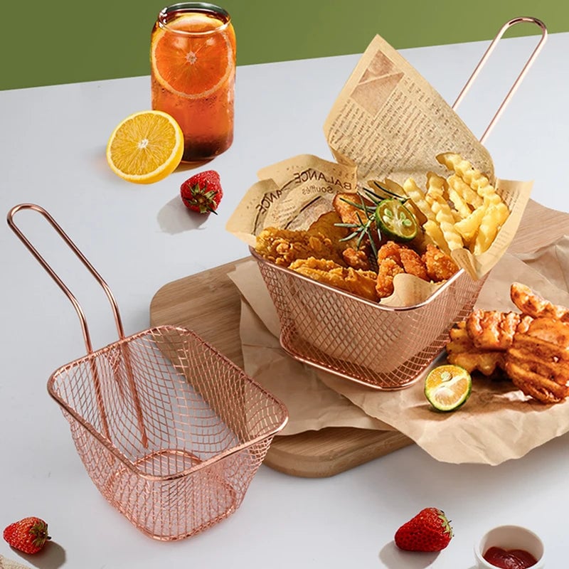 Stainless Steel Mini Square Oil-Separated Frying Basket