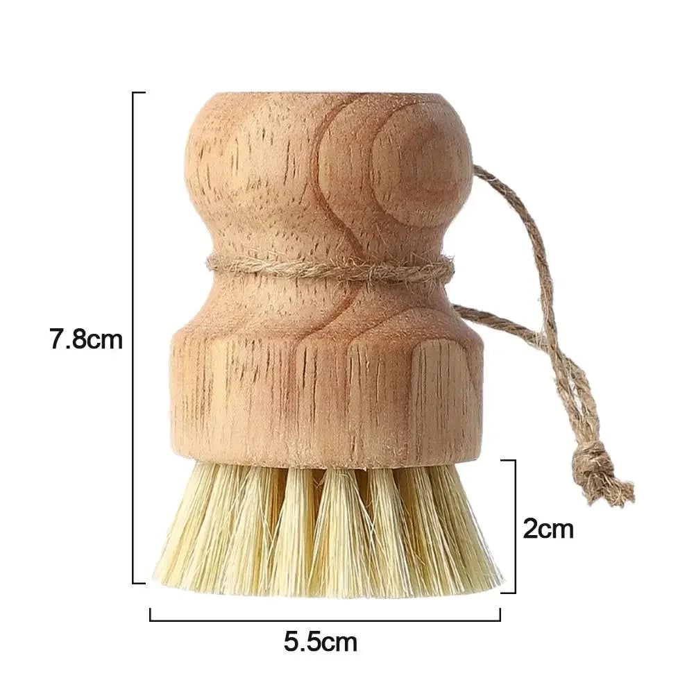 2pc Wooden Kitchen Dish Brush Set - Natural Sisal & Coconut Fiber