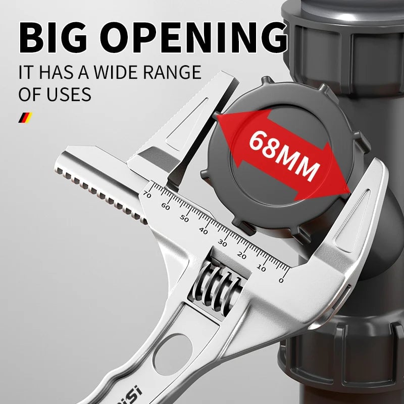OUDISI Large Opening Adjustable Wrench - Multifunctional Bathroom Tool