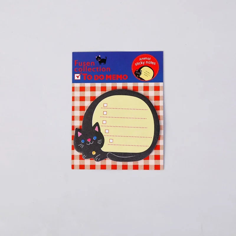 8 Piece Animal Sticky Notes Set - Panda Cat Memo Pads Stationery