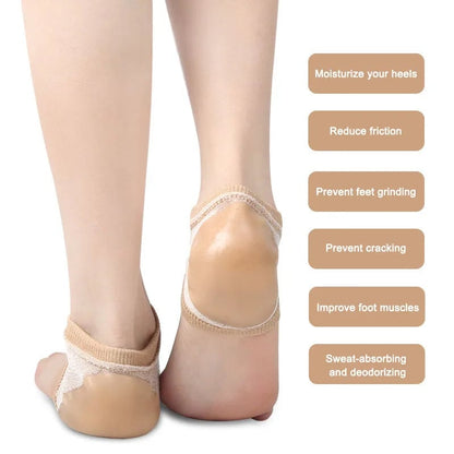 Silicone Gel Heel Protector Sleeves - Cushion Pads for Cracking