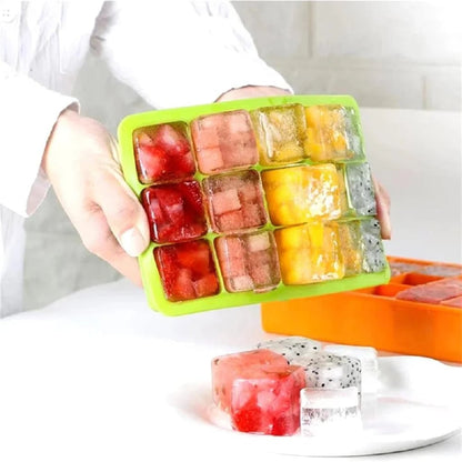 15 Grid Silicone Ice Cube Mold - Big Square Ice Cube Tray Maker