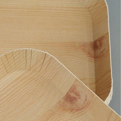 10PCS Wood Grain Disposable Dessert Plates - Party & Outdoor Dishes